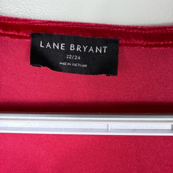 Lane Bryant Red Velvet Burnout Rose Blouse Long Sleeve Size 22/24 Floral - Picture 3 of 7